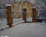Снежное утро
(2008, 80x80см,
бумага, акварель)